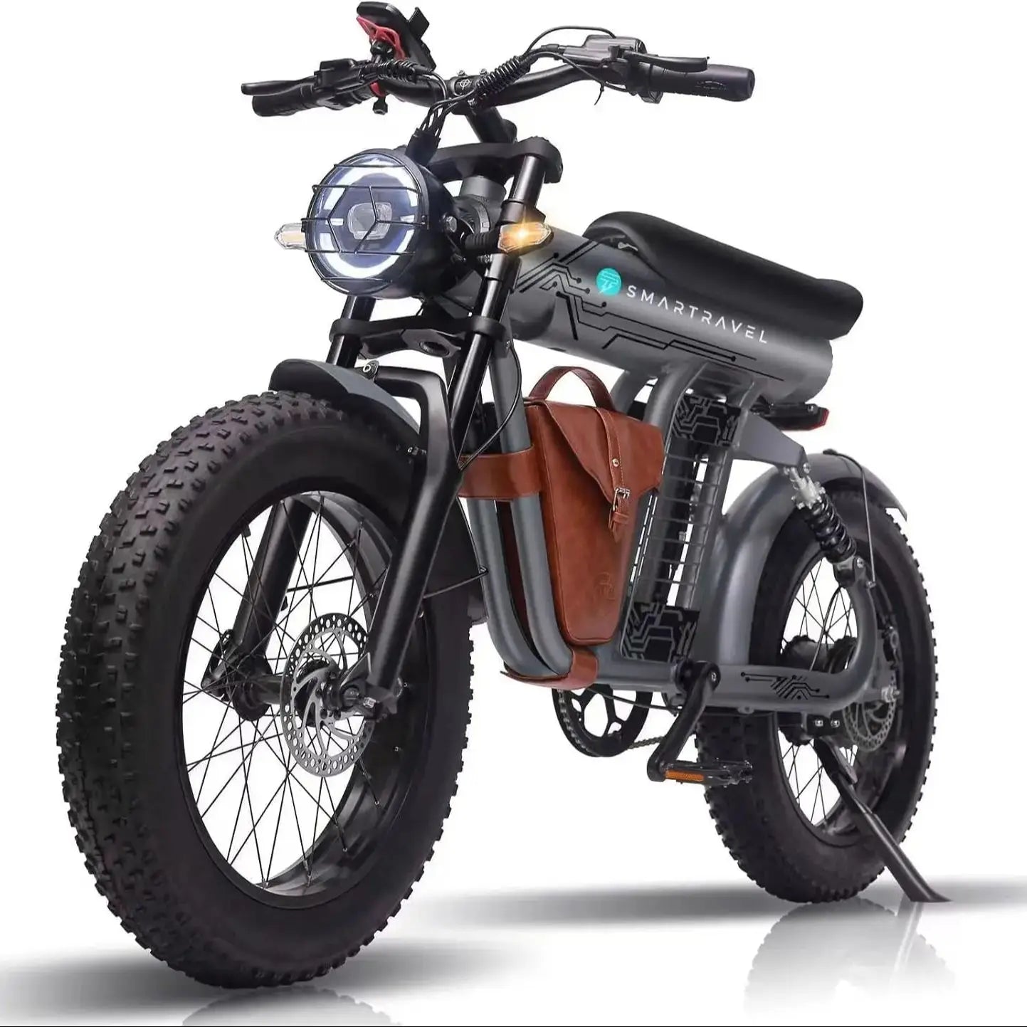 SmartTravel 1200W Electric Bike for Adults – 48V 23Ah Battery, 32MPH Fat Tire Commuter E-Bike with Full Suspension & Hydraulic Brakes