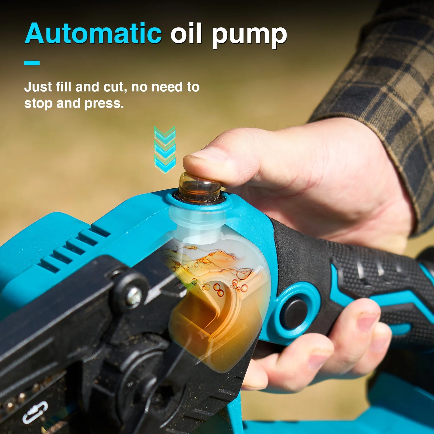 TaskStar 12" Cordless Electric Chainsaw with 2 x 4000mAh Batteries – Brushless Motor, Tool-Free Tensioning, Lightweight & Portable