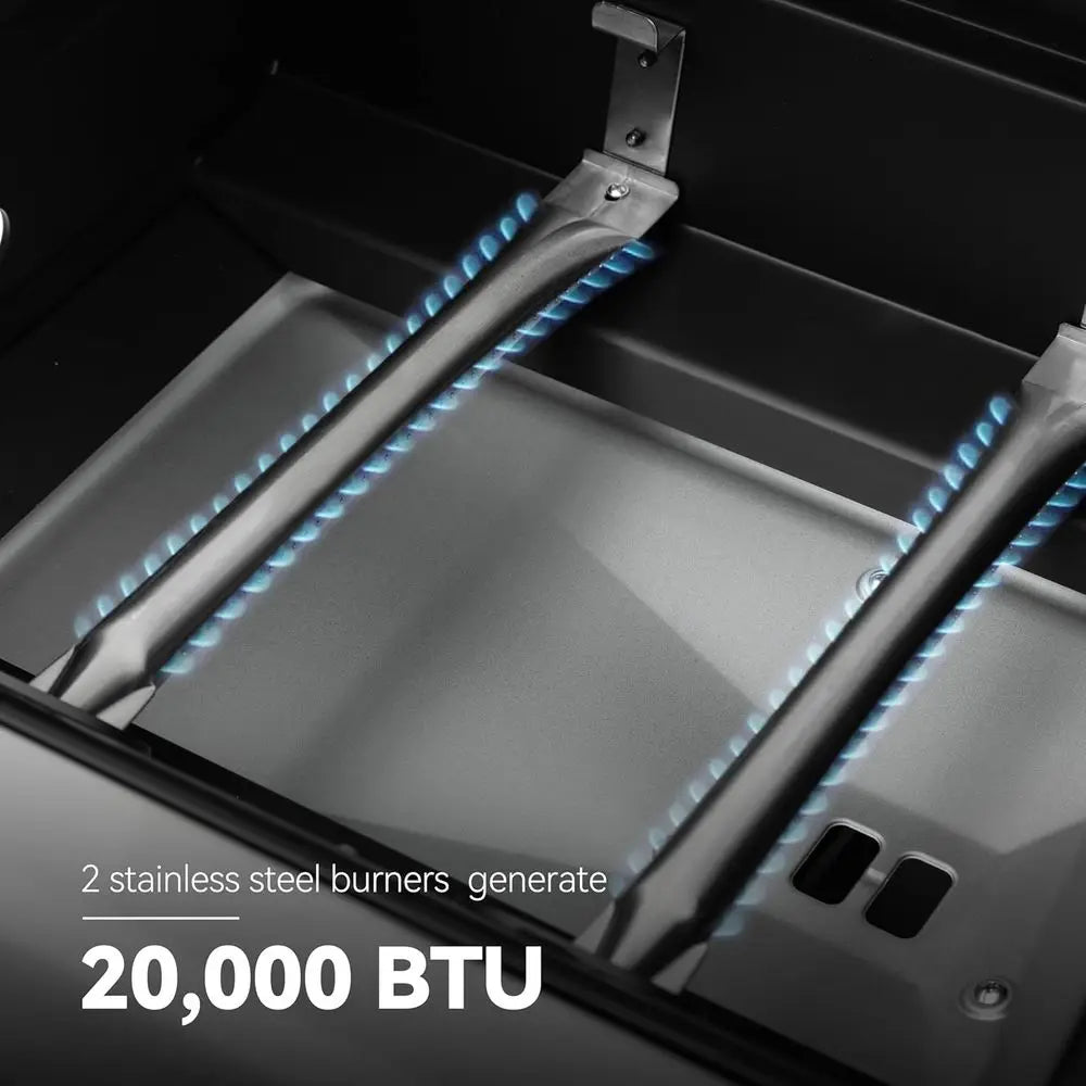 ZH3002N Propane Gas & Charcoal Grill Combo – Dual Fuel BBQ Grill with Cabinet & Side Shelves