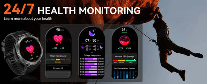 LaNikar 2024 Smart Watch for Men – Bluetooth Calling, Built-in Flashlight, 1.45” Touchscreen, Military-Grade Fitness Tracker