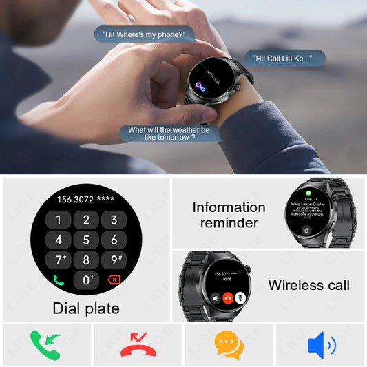 LIGE NFC Smart Watch – HD Display, Bluetooth Call, Fitness & Health Tracker, IP68 Waterproof