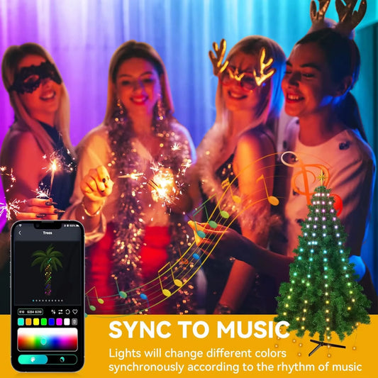 1.8M / 2.1M Smart Christmas Tree Lights – 400 LED APP-Controlled RGB DIY Light Show