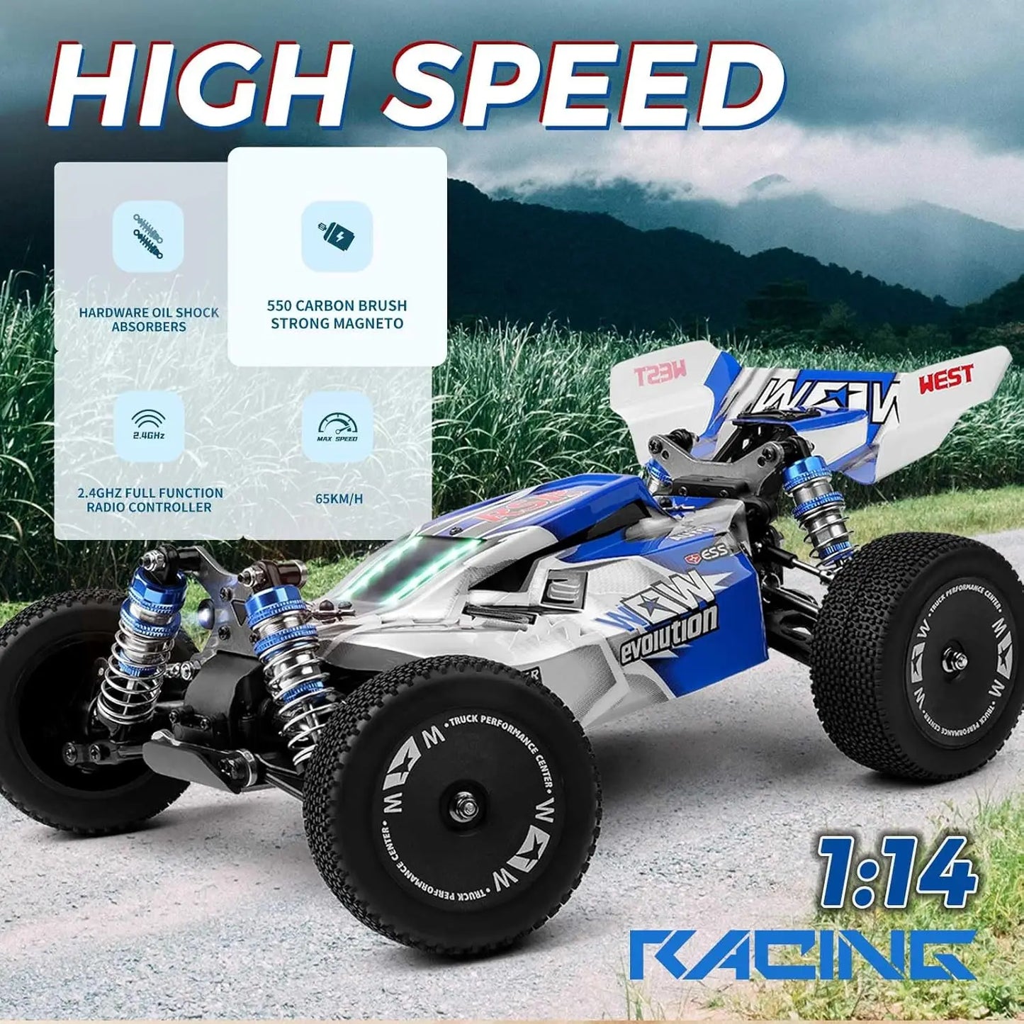 WLtoys 144011 1/14 4WD RC Car – Upgraded Brushless Off-Road Racer with 43+ MPH Speed & Metal Chassis (144001 V2)