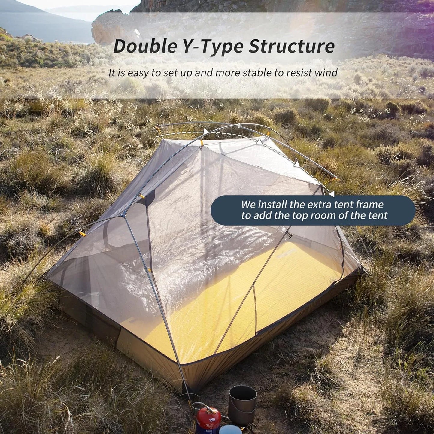 Naturehike Mongar Ultralight 2 Person Camping Tent Waterproof PU3000mm Double Layer Hiking Shelter