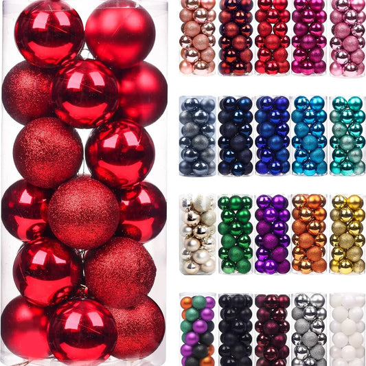 24/36 Pcs Hanging Christmas Tree Ornaments 3/4CM Balls Multiple Colors