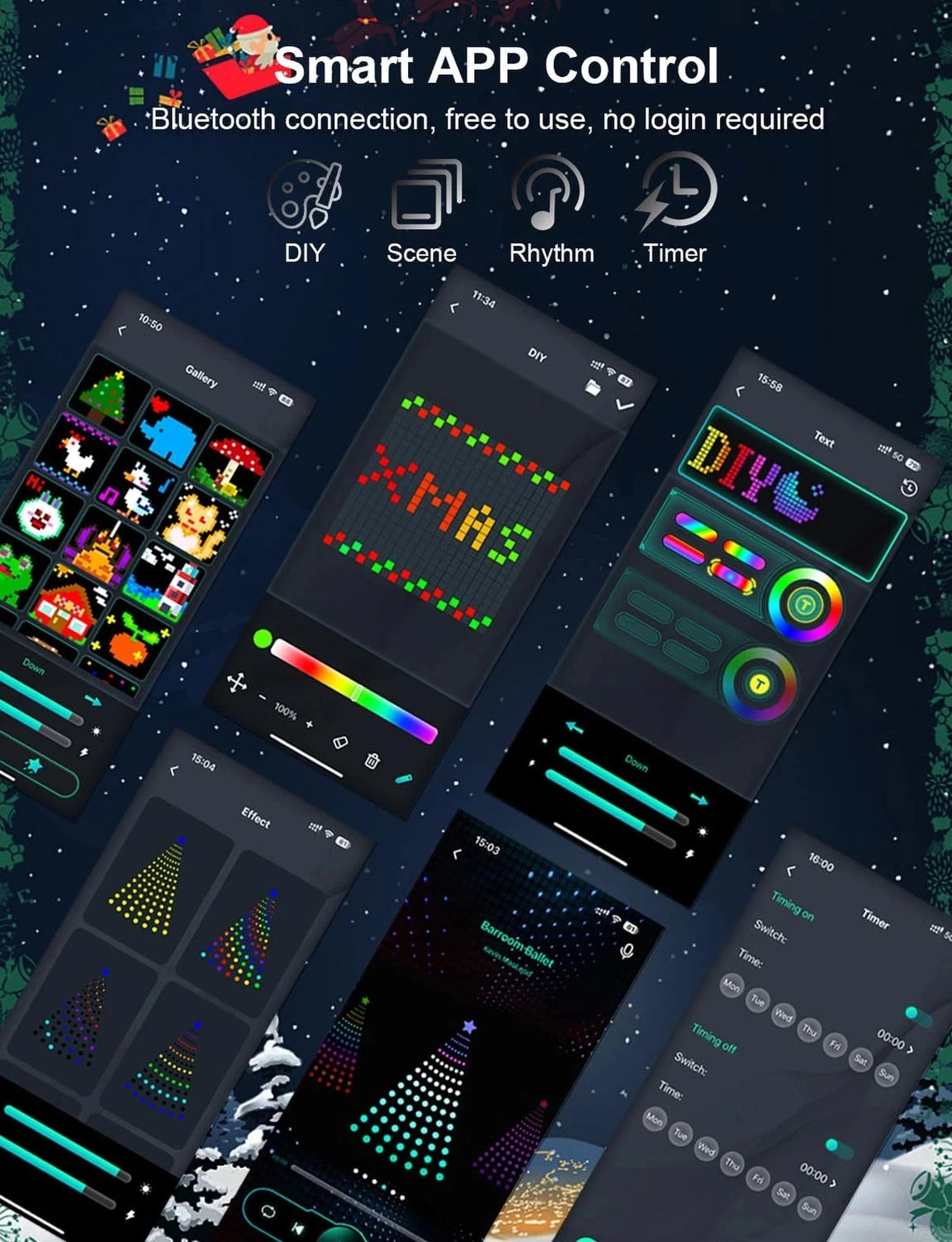 1.8M / 2.1M Smart Christmas Tree Lights – 400 LED APP-Controlled RGB DIY Light Show