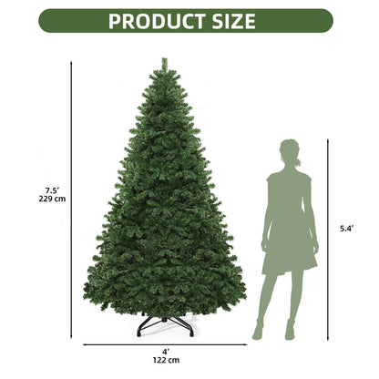 6ft /7.5ft /9ft Artificial Pine Christmas Tree Metal Hinges and Foldable Base