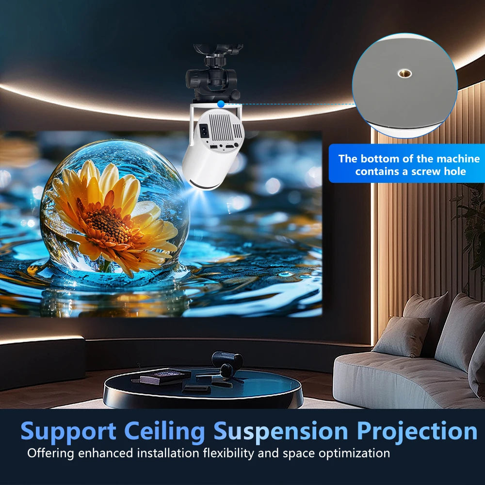 Magcubic HY300 Pro 4K Projector – 260 ANSI Lumens, Android 11, WiFi 6, Bluetooth 5.0 – Compact 180° Rotating Portable Home Theater