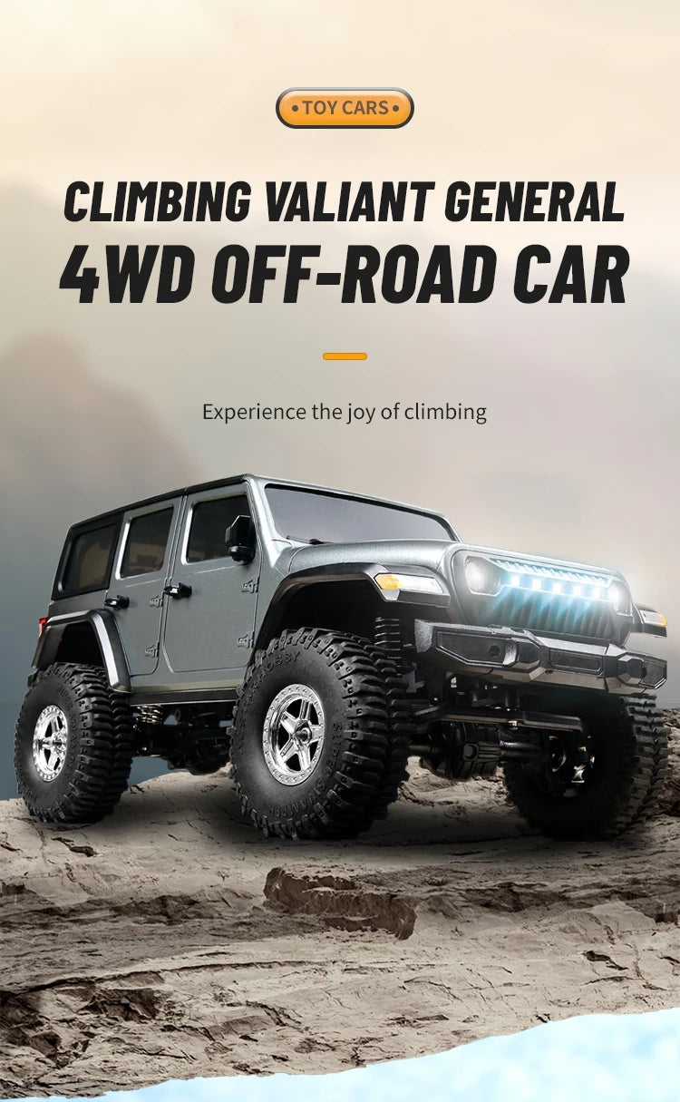 C8801 1:18 RC Climbing Jeep – 4WD Off-Road Rock Crawler with Lights, 2.4GHz Remote, 370 Motor & Simulation Body