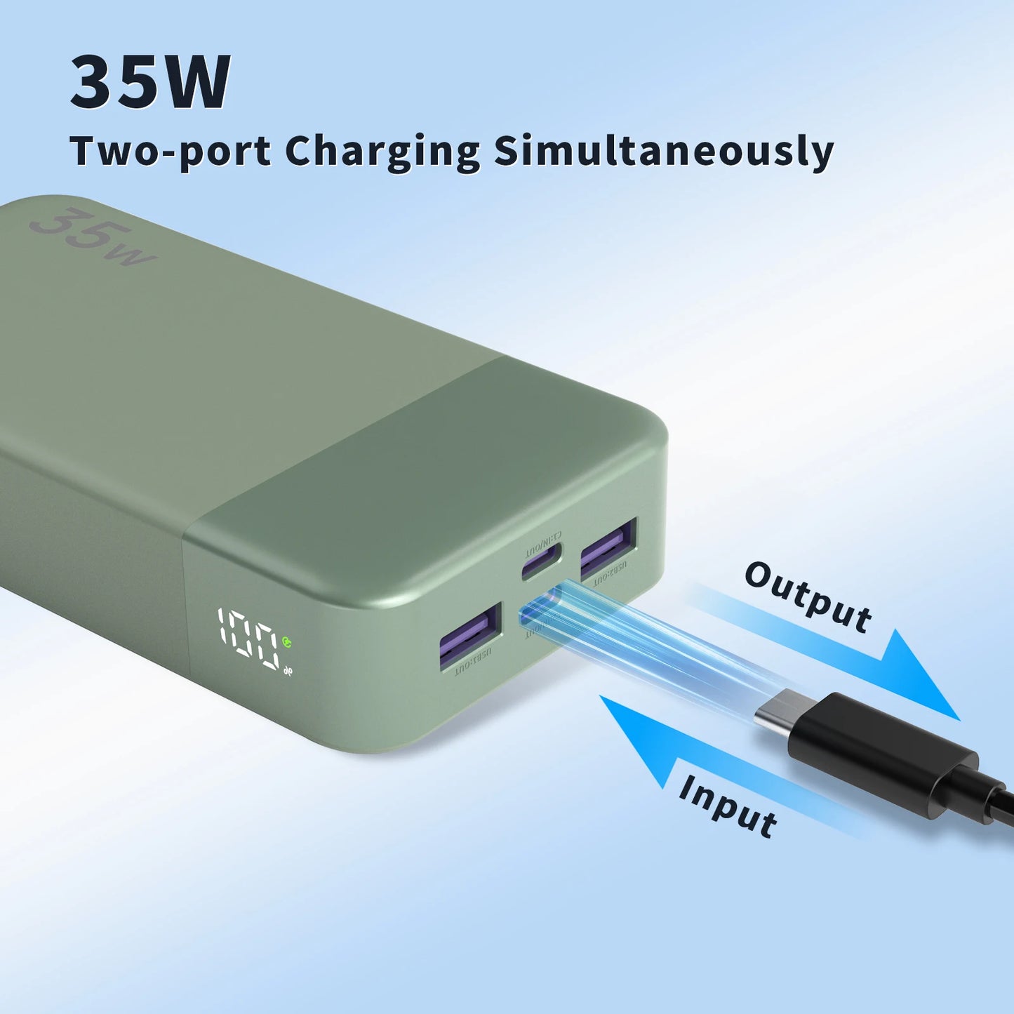 NOBIS 20000mAh Power Bank 35W – Fast Charging Portable Charger