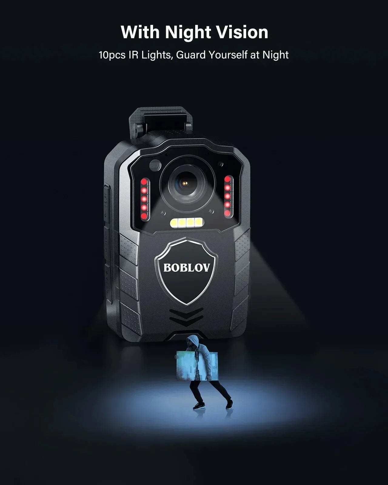BOBLOV KJ25 128GB Body Camera – 1080P HD Recording with Night Vision & 13-Hour Battery Life