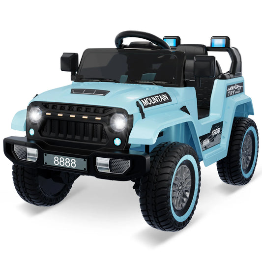 12V Electric Ride-On Truck for Kids – Battery-Powered Vehicle with Remote Control, LED Lights, Music & Spring Suspension