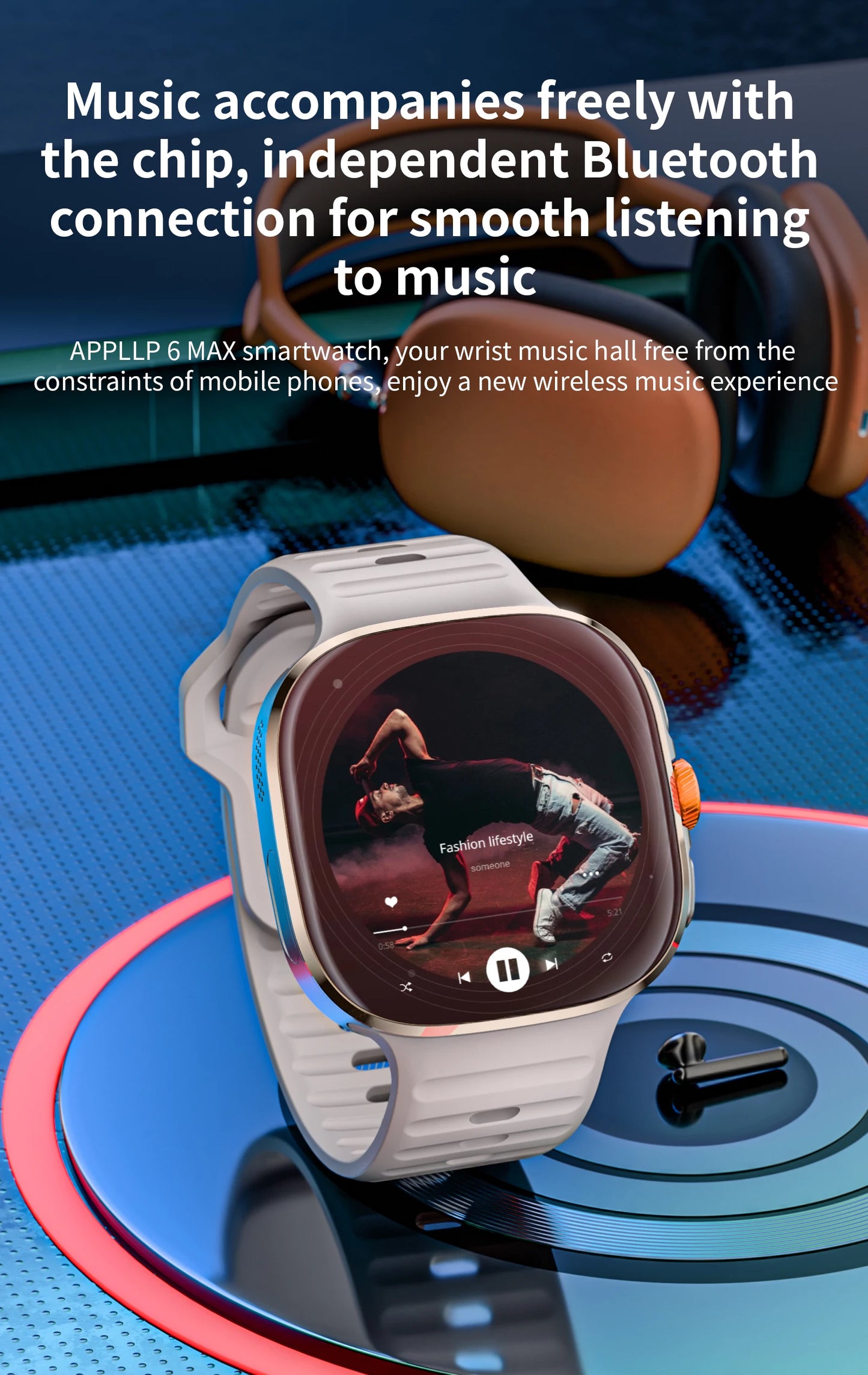 LOKMAT APPLLP 6 MAX – Android Smart Watch Phone | 2.16-Inch AMOLED Display | 4G/5G SIM | Rotating Camera | AI ChatGPT Integration