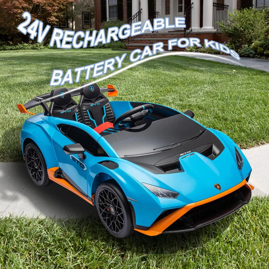 24V Kids Ride on Car Compatible for Lamborghini Electric Car with 4 Wheels Sports Car Toys Remote Control
