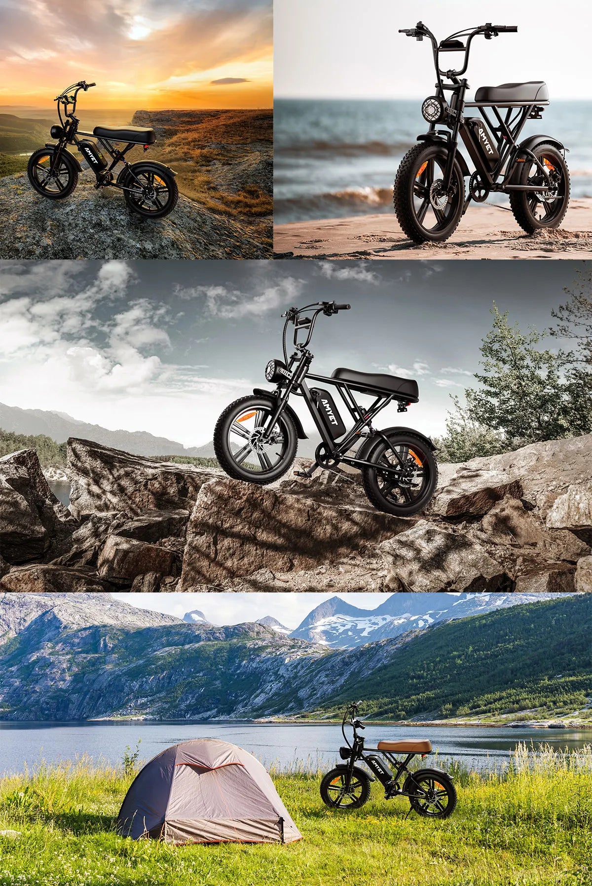AMYET V9-G60 Electric Bike – 1000W Motor, 48V 20Ah Battery, Fat Tire E-Bike with Shimano 7-Speed & Dual Suspension
