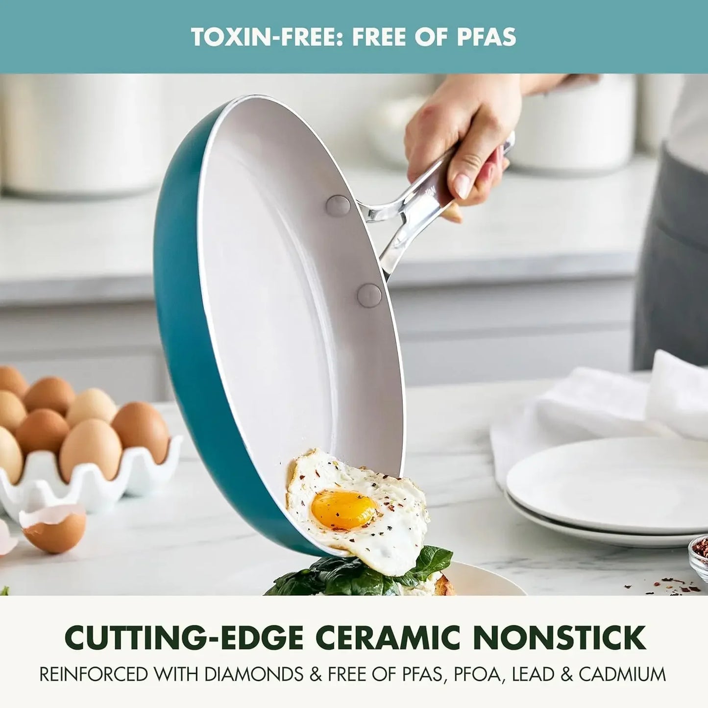 Nova 10-Piece Cookware Set – Diamond-Reinforced Ceramic Nonstick