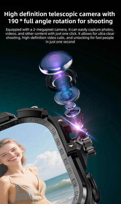 LOKMAT APPLLP 7 MAX Smart Watch Phone – 4G/5G Android Smartwatch with Rotating Camera, AMOLED Display, 3GB+32GB Storage