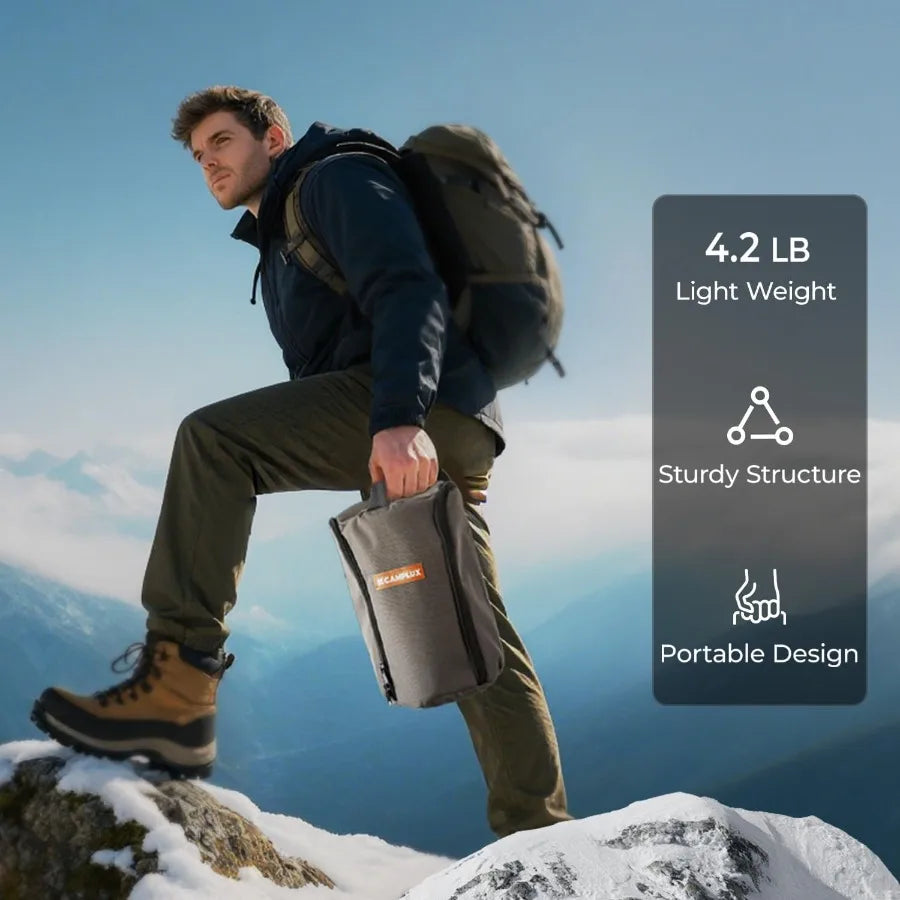 Camplux 2-in-1 Portable Propane Heater & Outdoor Stove – 8,500 BTU with Drink Warmer, Safety Shut-Off, and Carry Bag