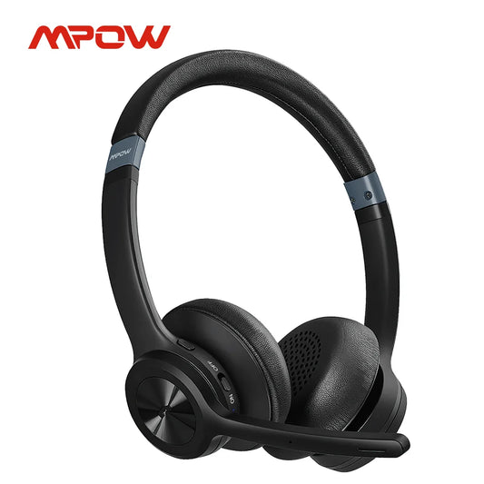 Mpow HC9 Bluetooth 5.3 Wireless Headset with Noise-Cancelling Mic & 45H Battery Life