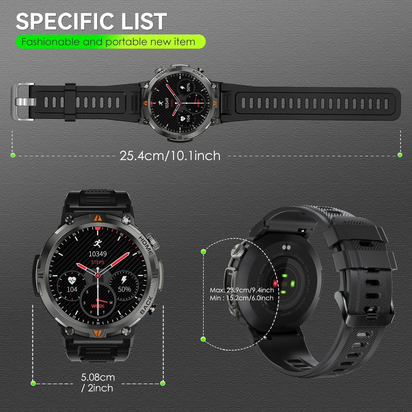 EIGIIS KE3 2025 Bluetooth Smartwatch for Men