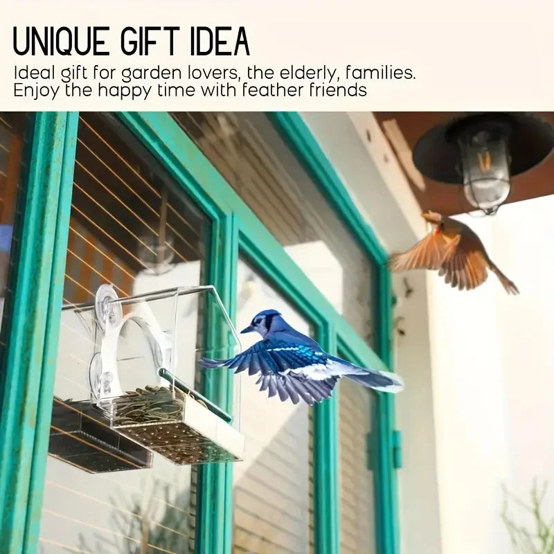 Transparent Window Bird Feeder with Strong Suction Cups for Wild Birds