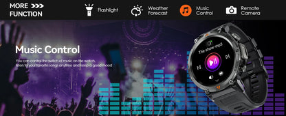 LaNikar 2024 Smart Watch for Men – Bluetooth Calling, Built-in Flashlight, 1.45” Touchscreen, Military-Grade Fitness Tracker