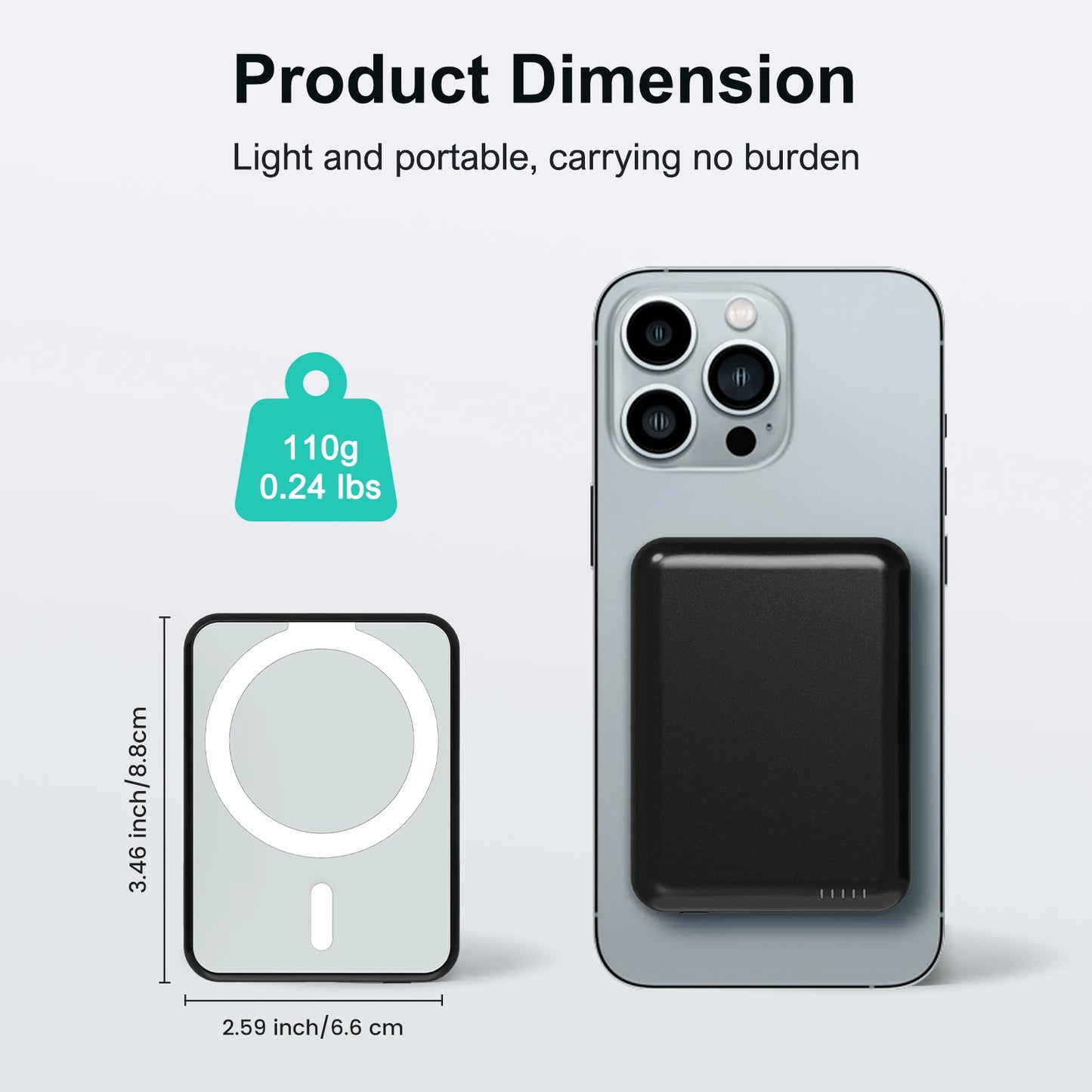 Magnetic Wireless Power Bank 5000mAh – Slim & Portable Fast Charger