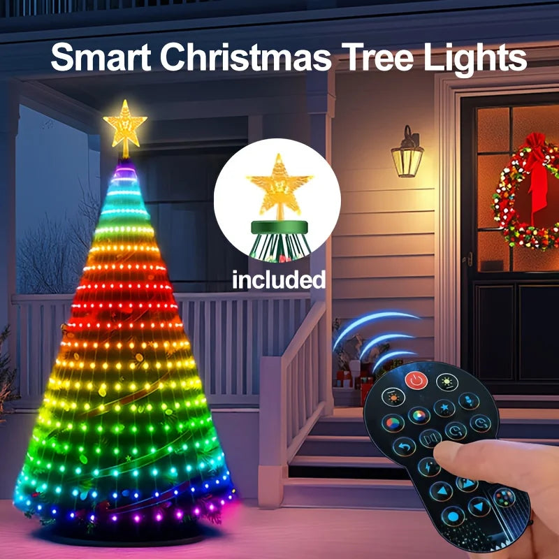 Smart WiFi 400 LED Music Sync APP Indoor Outdoor Waterproof Christmas Tree Lights DIY Pattern