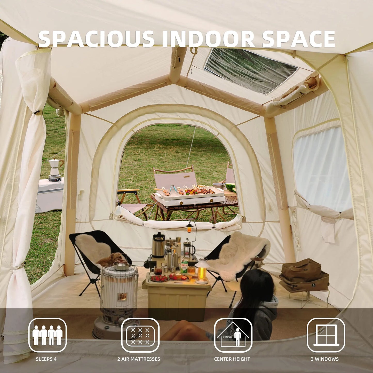 Inflatable SUV Camping Tent – Waterproof Air Tent for 4–8 Person Glamping