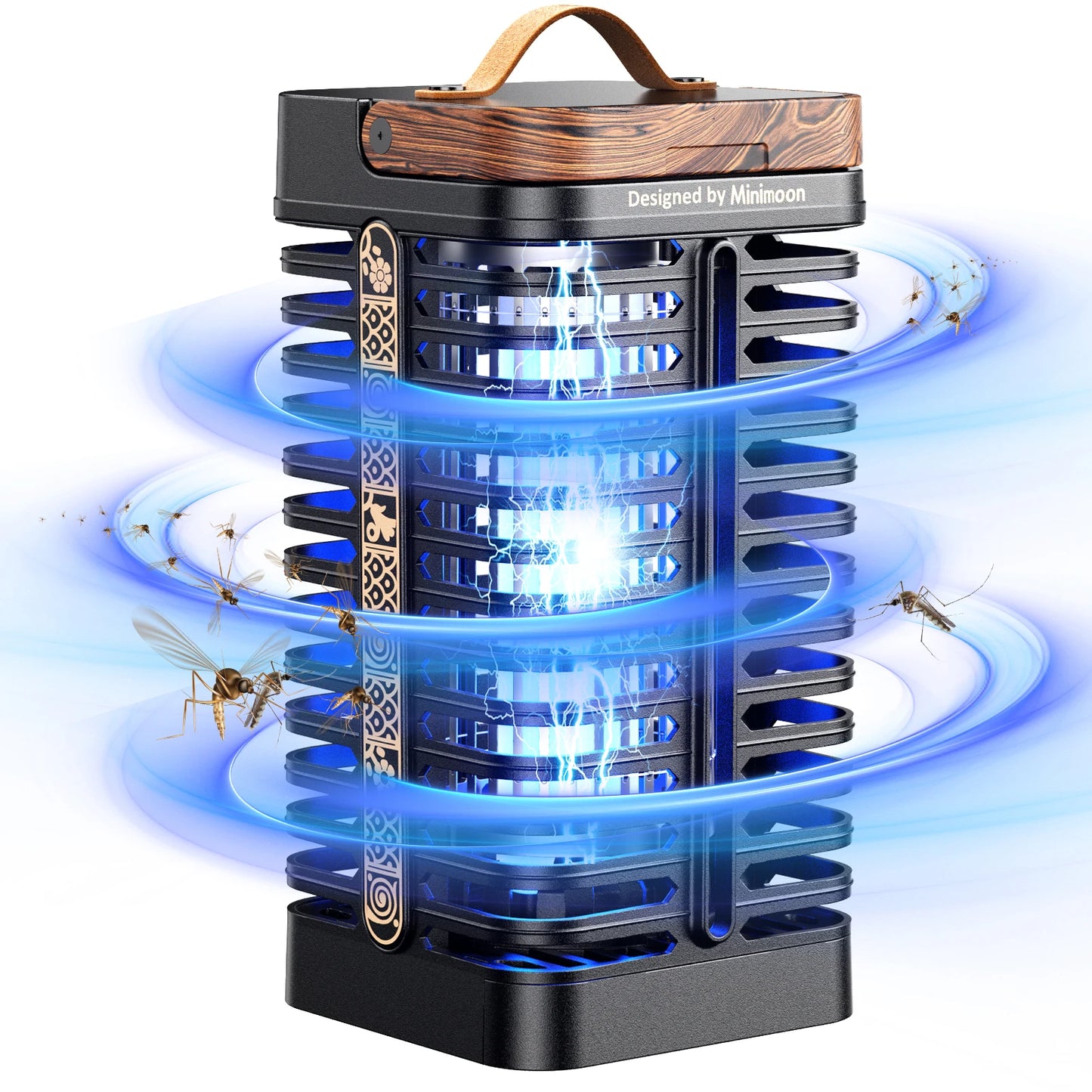 Minimoon Bug Zapper Outdoor Mosquito Zapper with Dual LED Light 4200V Electric Fly Trap