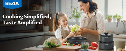 Induction Cookware Set 13 Pieces, Nonstick Pots and Pans Set with Removable Handles, for All Hobs, Stackable Design for RV