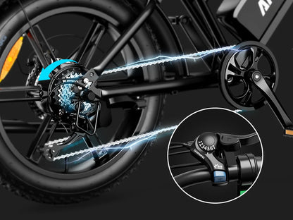 AMYET V9-G60 Electric Bike – 1000W Motor, 48V 20Ah Battery, Fat Tire E-Bike with Shimano 7-Speed & Dual Suspension