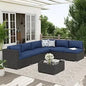 7-Piece Outdoor Patio Furniture Set – Wicker Sectional Sofa with Cushions & Glass Coffee Table
