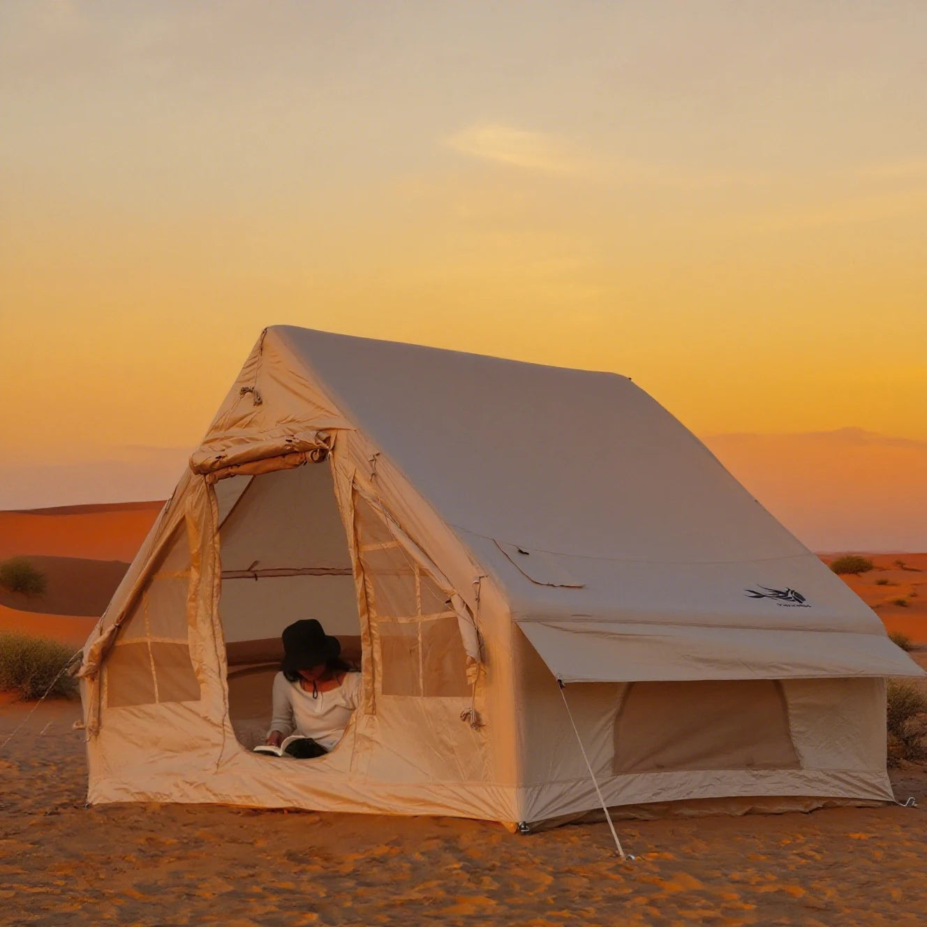 Inflatable Glamping Tent Luxury Air Tent for Camping with Stove Jack (4–8 Person)