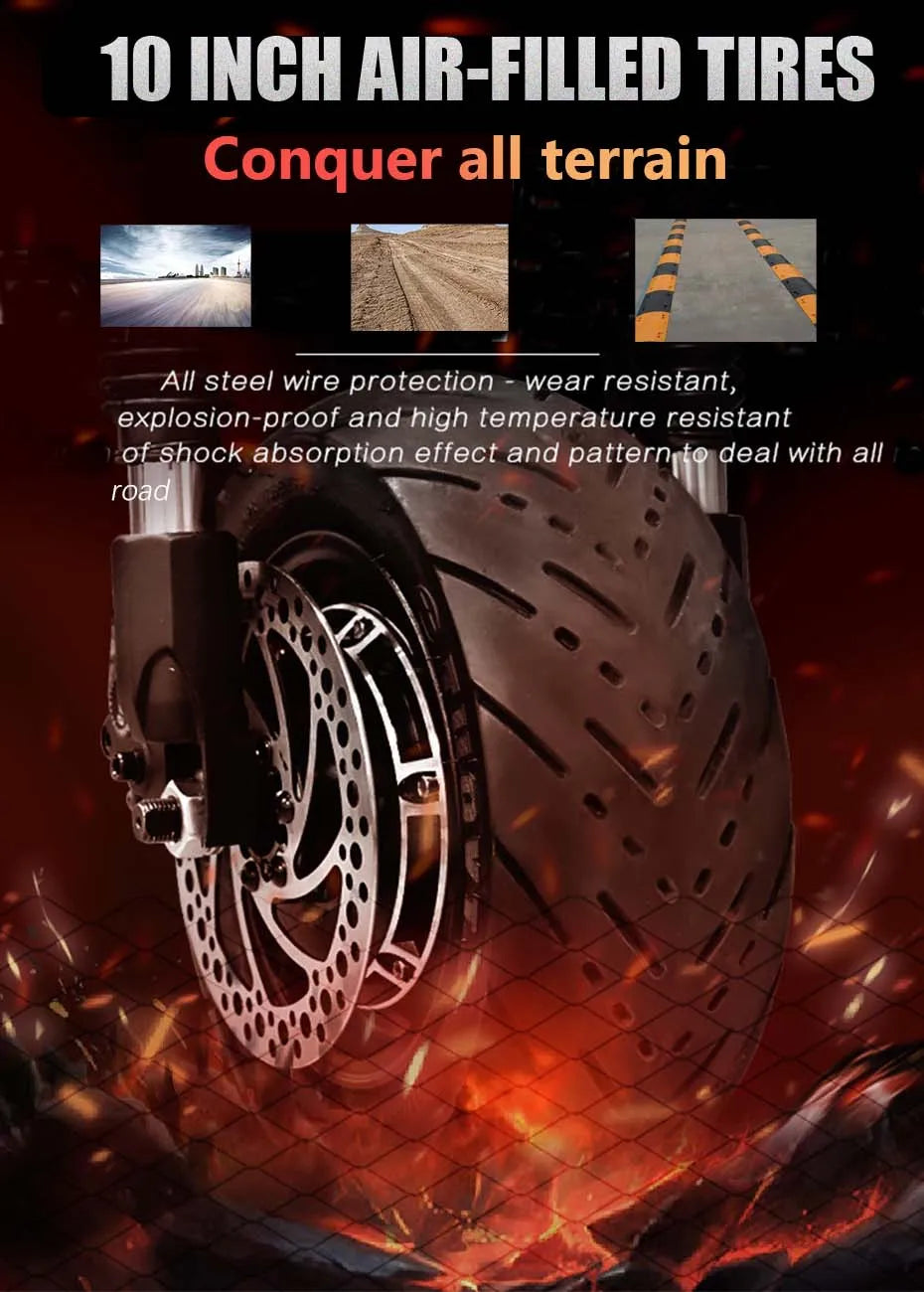 X750 Electric Scooter – 2500W Motor, 65km/h Speed, 80km Range, Dual Suspension, Disc Brakes, Foldable Frame