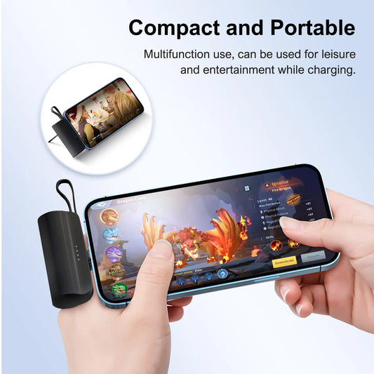Mini Portable Power Bank 4500mAh – Capsule Charger with Dual USB-C Ports