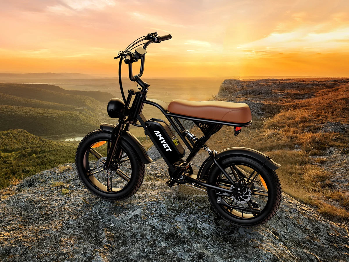 AMYET V9-G60 Electric Bike – 1000W Motor, 48V 20Ah Battery, Fat Tire E-Bike with Shimano 7-Speed & Dual Suspension