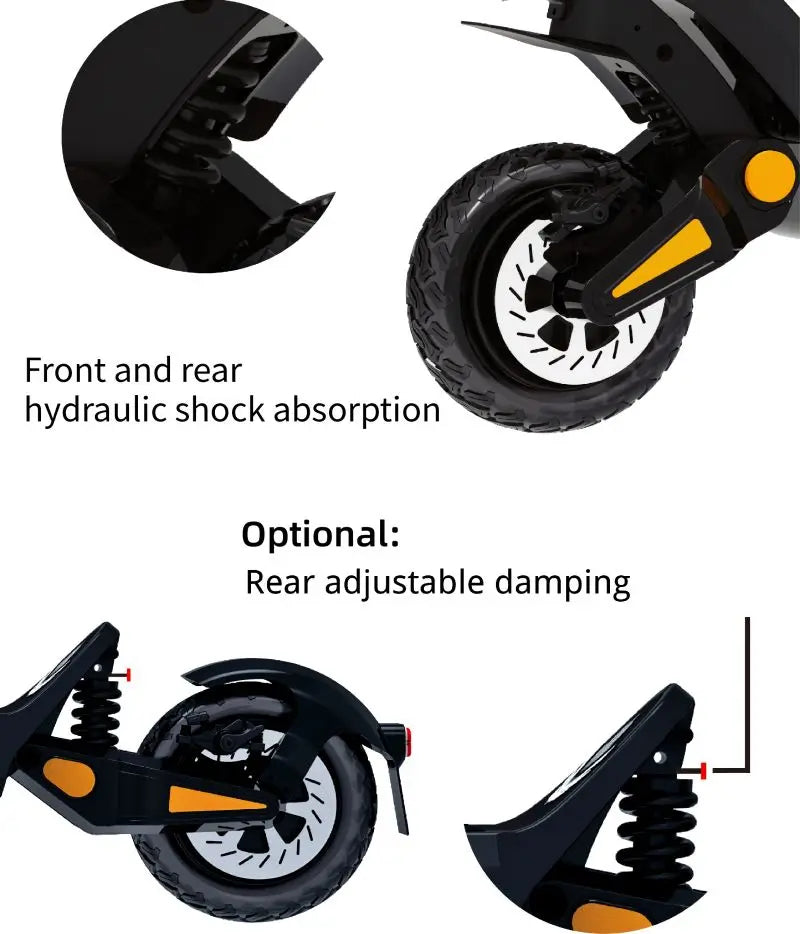 DT06 Dual Motor Electric Scooter – 2400W Power, 70KM/H Speed, 70KM Range, Hydraulic Suspension, Foldable Off-Road E-Scooter with NFC, LED Display & Turn Signals