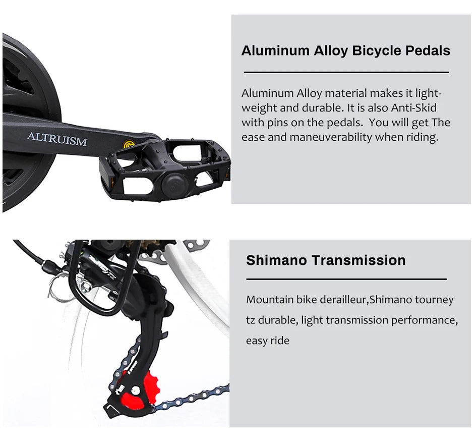 26 Inch Mountain Bike for Men & Women, 21 Speed Dual Suspension Adult Bicycle with Adjustable Disc Brake High Carbon Steel Frame