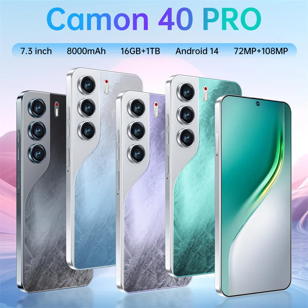 Camon 40 Pro 5G Smartphone – 7.3” Full Display, Snapdragon 8 Gen3, 16GB+1TB, 108MP Camera, 8000mAh Battery