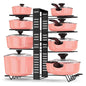 8-Tier Adjustable Pot & Pan Organizer Rack | Heavy-Duty Iron Storage Shelf for Kitchen Cabinets