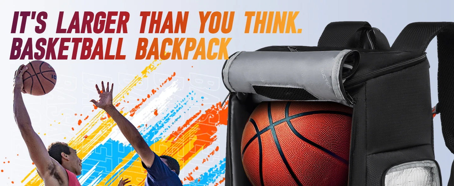 Basketball Sports Backpack with Ball, Shoe & Gear Compartments – Large Capacity & Water-Resistant
