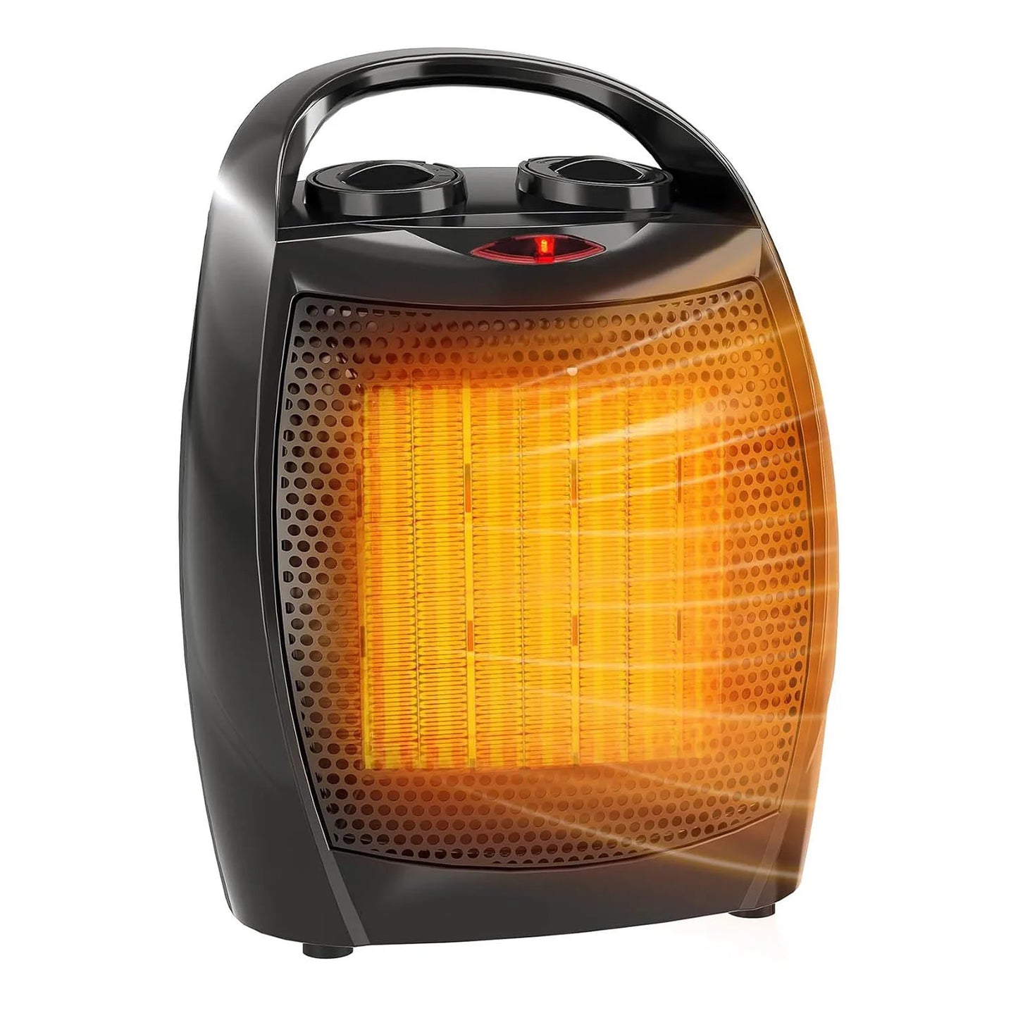 Portable Electric Space Heater for Home & Office – 1500W/750W Ceramic Desktop Heater with Thermostat, Tip-Over & Overheat Protection