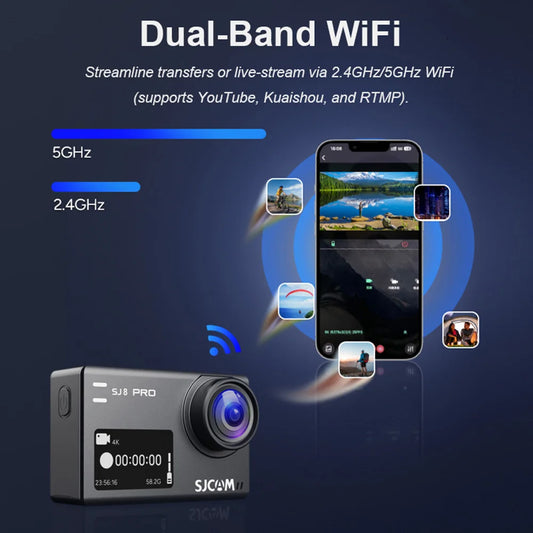 SJCAM SJ8 Pro 4K Action Camera Set with Dual Batteries, WiFi & Remote Watch
