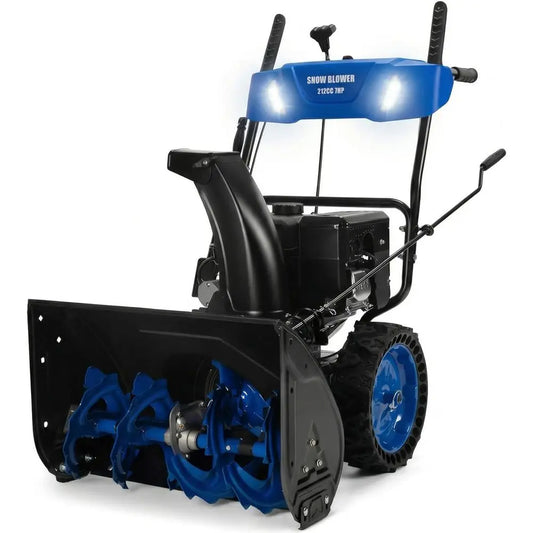 24-Inch 212cc Self-Propelled 2-Stage Gas Snow Blower with Electric Start, 8-Speed Control, LED Light for Heavy Duty Use