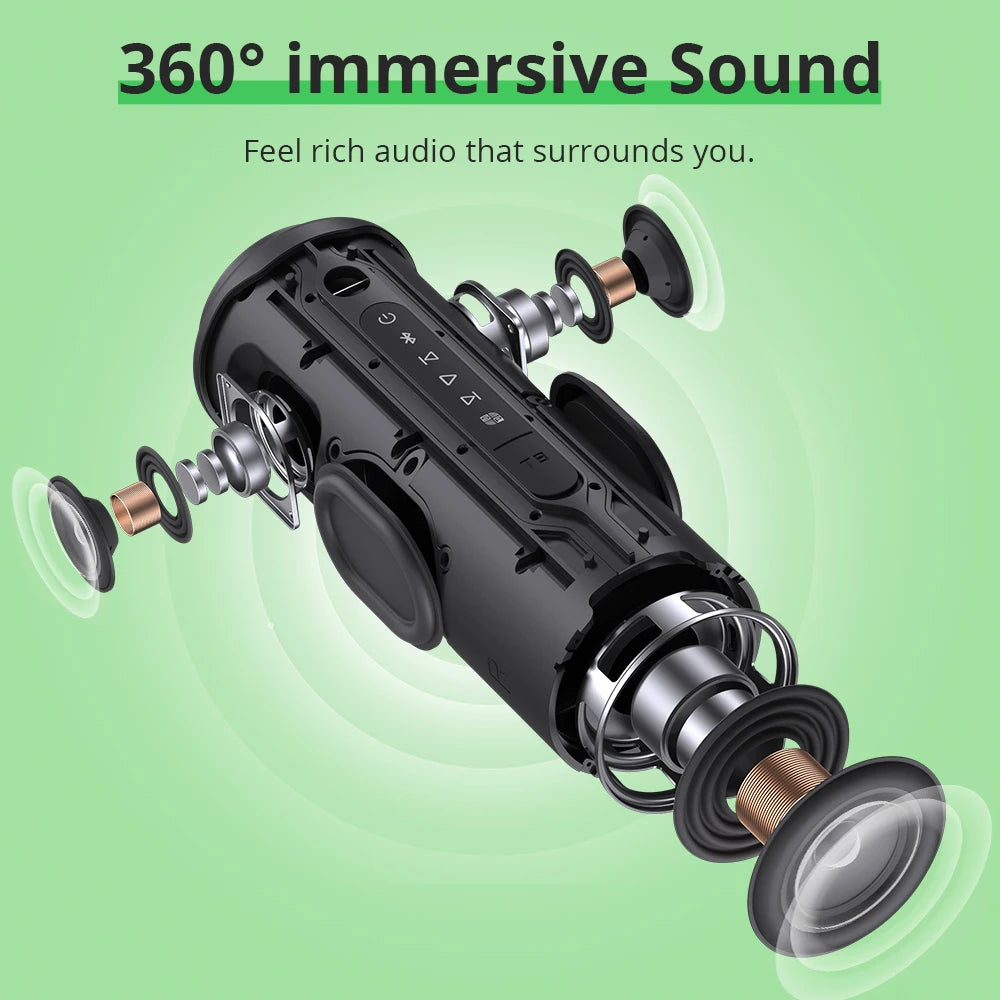 Tronsmart T8 Bluetooth Speaker – 40W Outdoor Portable Speaker with Deep Bass, 360° Sound, SoundPulse®, IPX7 Waterproof, APP Control & LED Light Modes