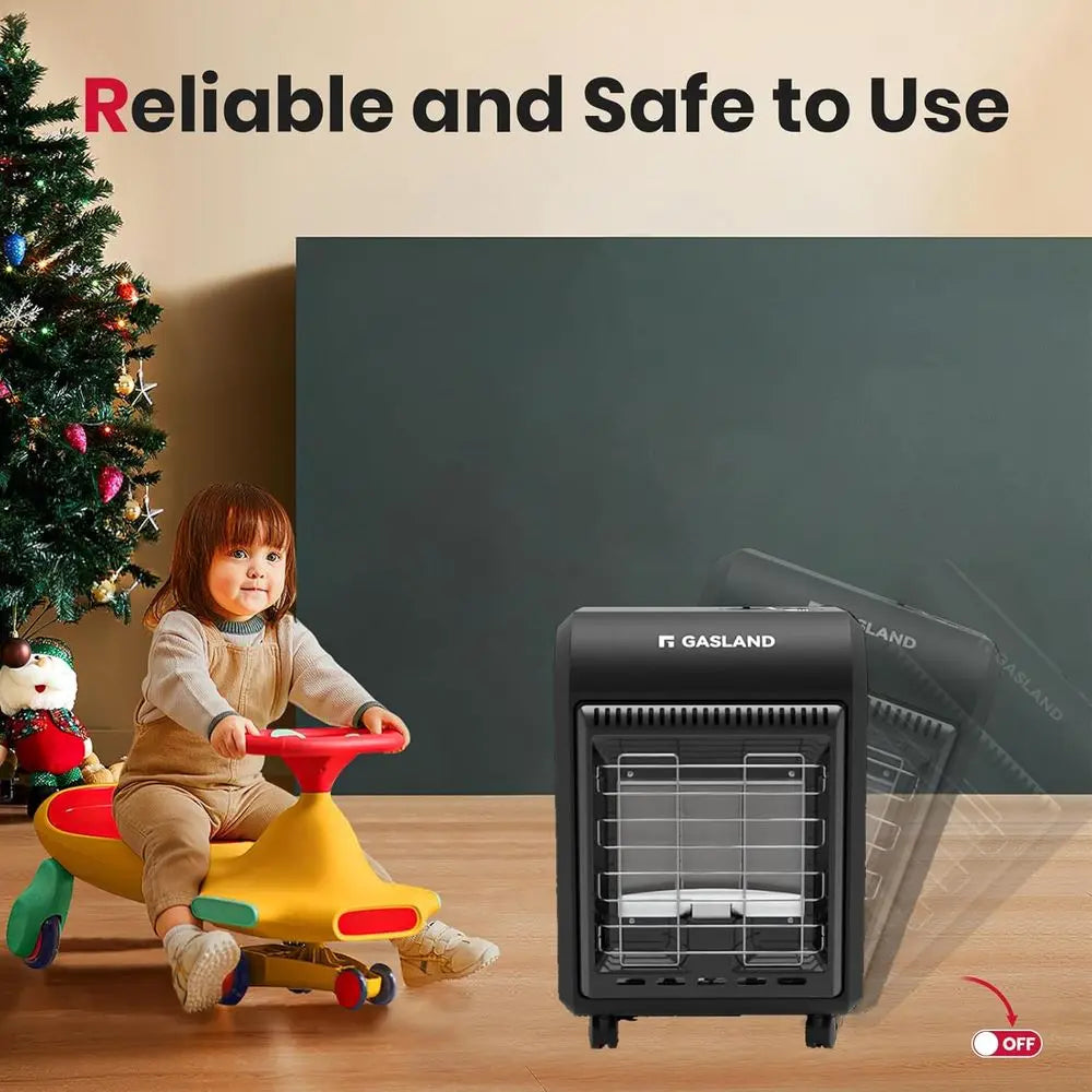 Portable 18,000 BTU Propane Radiant Heater for 450 sq. ft Spaces: Ideal for Garages, Workshops, and Construction Sites