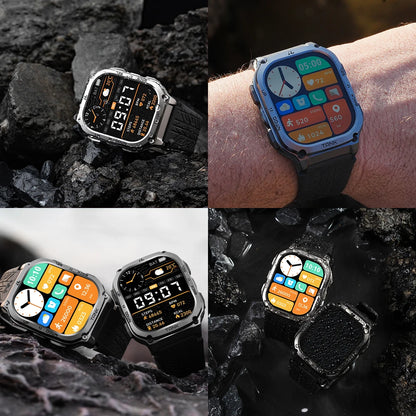KOSPET TANK M3 Rugged Smart Watch for Men – Military Grade Durability, AMOLED Display, Bluetooth Calling & 60-Day Standby Battery