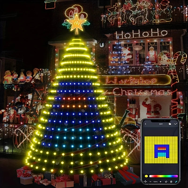 400 LEDs Remote & App Control RGB  Smart Christmas Tree Lights & Outdoor Holiday Decoration