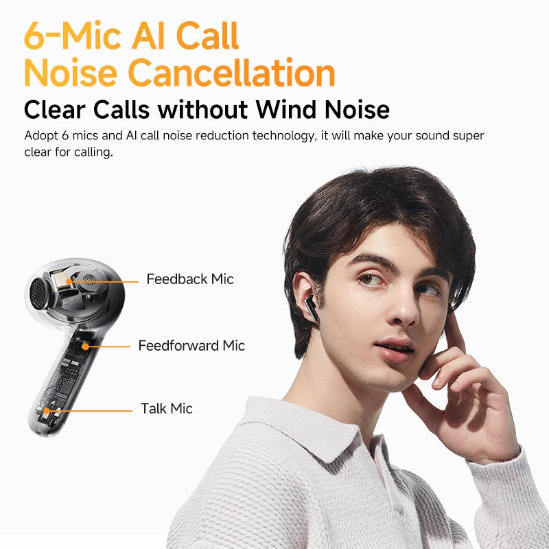 QCY HT10 AilyBuds Pro+ ANC Wireless Earphone Al Audio Hi-res with LDAC Bluetooth 5.3 Earbuds Adaptive ANC Multipoint Connection